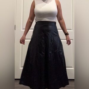 Black A-Line Pleather Skirt